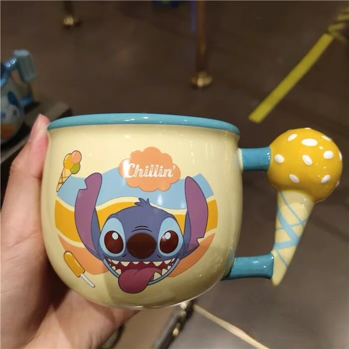 Disney Cartoon Stitch Mug Minnie Mouse Ceramic Cup Winnie the Pooh Drinking Cup Donald Duck Cup