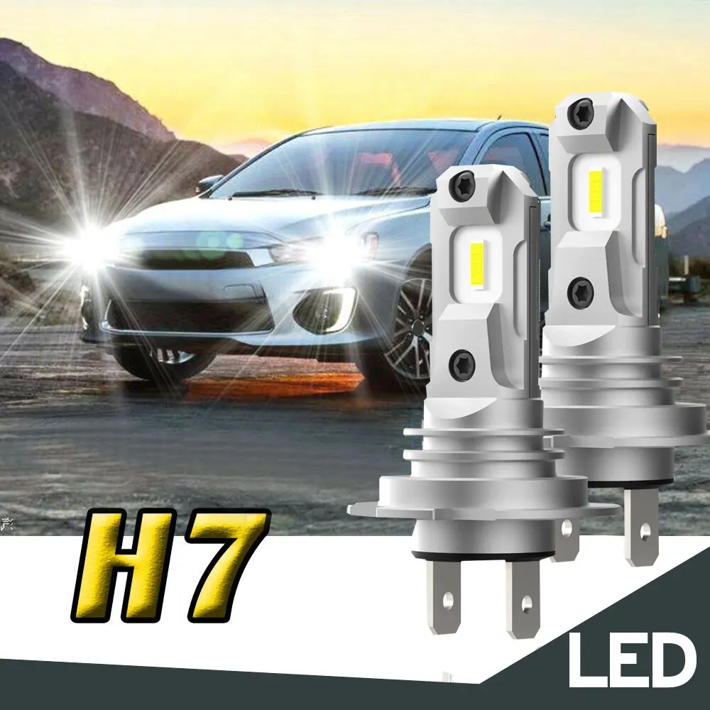 

H7 LED Headlights Fanless Wireless Mini Size Design for Car Headlight CSP White LED 360 Degree Beam Angle Exterior Accessories