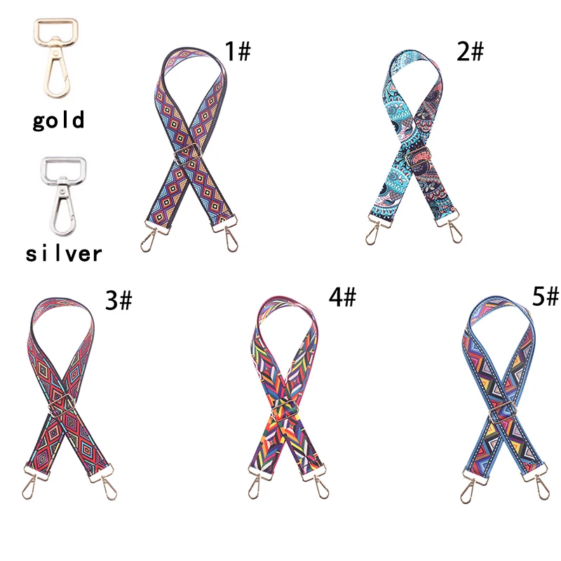 Nylon DIY Adjustable Fashion Unisex PU Handbag Shoulder Strap Rainbow Crossbody Shoulder Handle Long Bag Straps