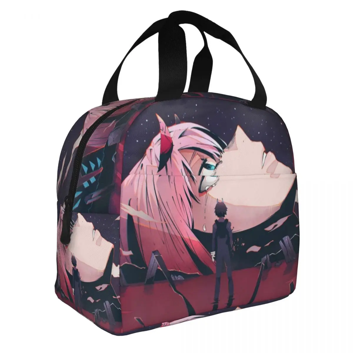 Anime - Darling In The FranXX Lunch Bento Bags Portable Aluminum Foil thickened Thermal Cloth Lunch Bag for Women Men Boy