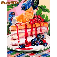 ruopoty acrylic painting by numbers frame paint kit coloring by numbers cake desert acrylic paints home decor diy crafts gift