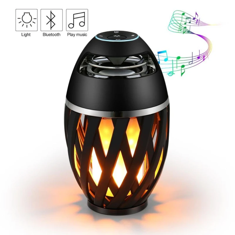 

Bluetooth Speakers Outdoor Portable Flicker Light Bass Hd Audio Led Flame Torch Lamp Bluetooth Loudspeaker Hifi Stereo System