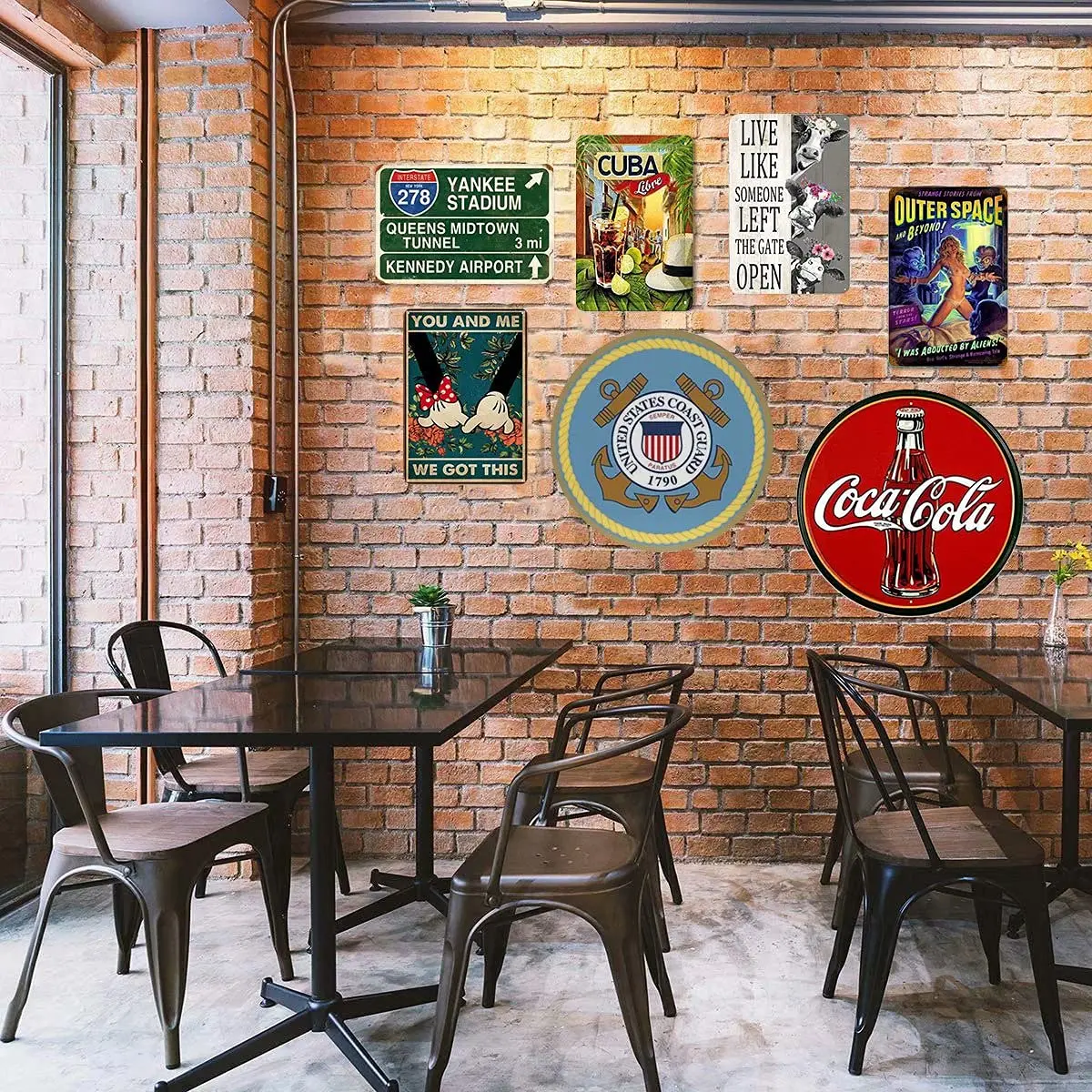 Жестяной знак Bakaevsm винтажный Западный альбукверк интерстат 40 направлений