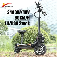 65 км/ч электрические скутеры для взрослых 48 В 2400 Вт Kickscooter двойной мотор с сиденьем складной e скутер дисковый тормоз скейтборд Escooter