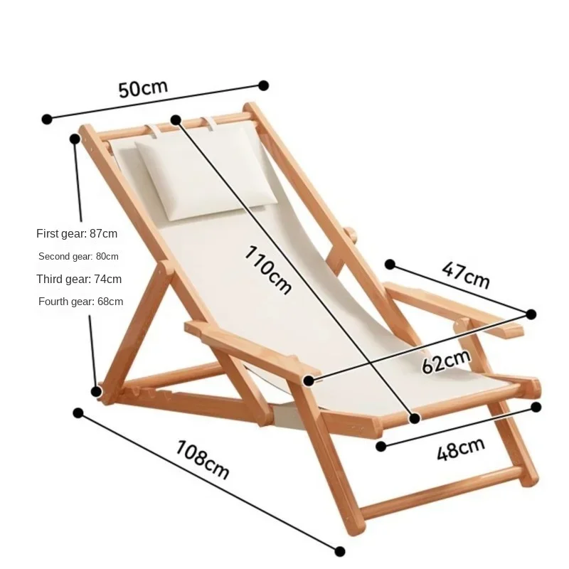 Klappbare tragbare Stühle Massivholz Lounge Stuhl Balkone Home Freizeit Открытый Leinwand Liegestühle Кемпинг