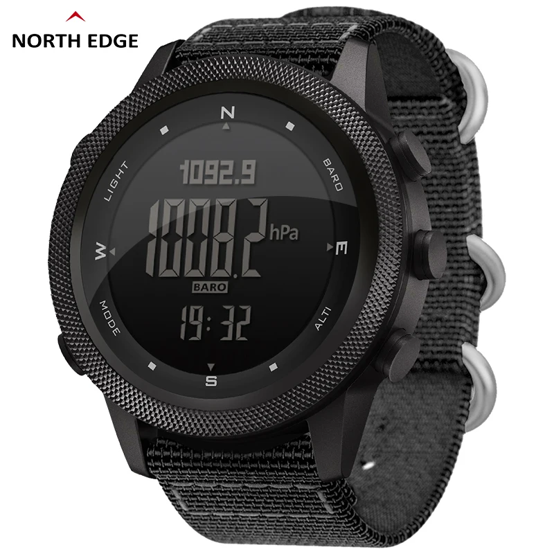 Часы NORTH EDGE мужские цифровые армейские спортивные водонепроницаемые до 50 м