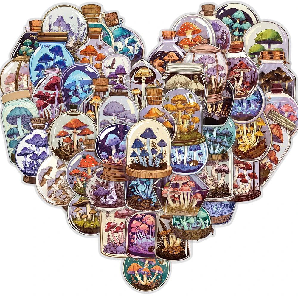 

50 шт. Водостойкие Наклейки Грибные Мотивы PickJoy