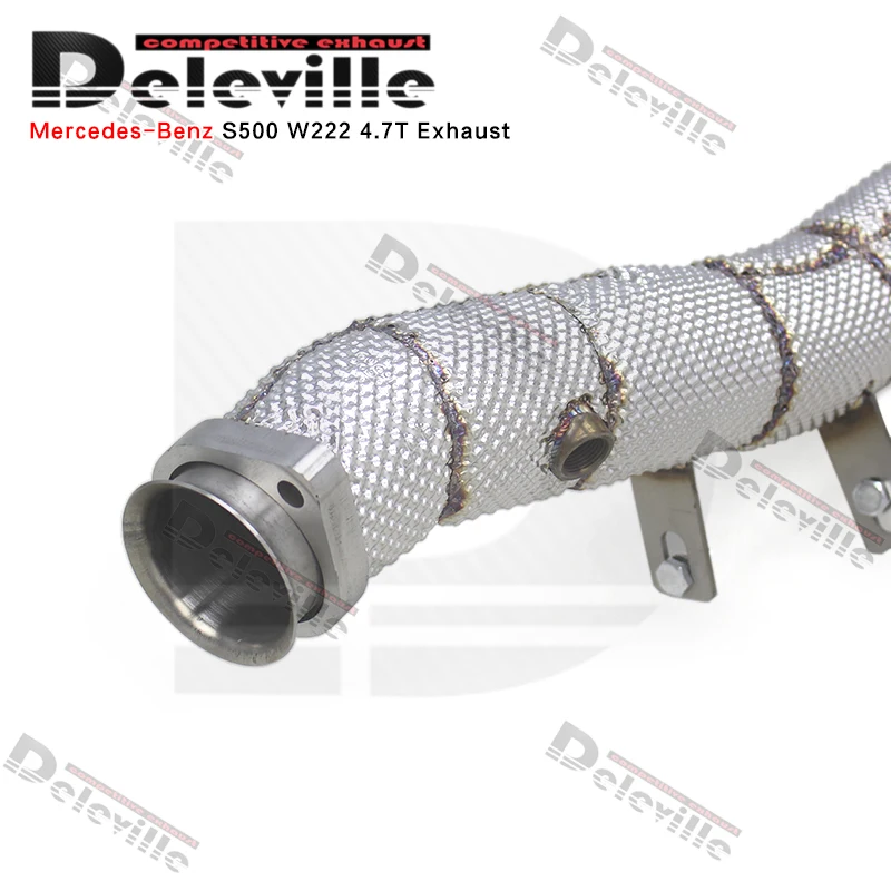 Фото Выхлопная труба OBM 304 из нержавеющей стали для Mercedes-Benz S500 W222 4.7T 2014-2020, свободнопоточная, для системы выхлопа автомобиля. №3