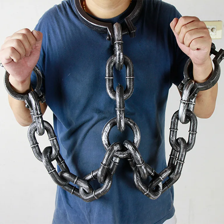 Halloween Show Supplies Plastic Prisoners Shackles Hand Chains Halloween Cosplay Bar Party Decorations Haunted House Props