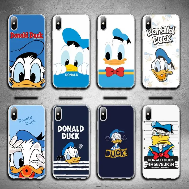 

Cartoon Donald Duck Phone Case For iphone 13 12 11 Pro Max Mini XS Max 8 7 Plus X SE 2020 XR Silicone Soft cover