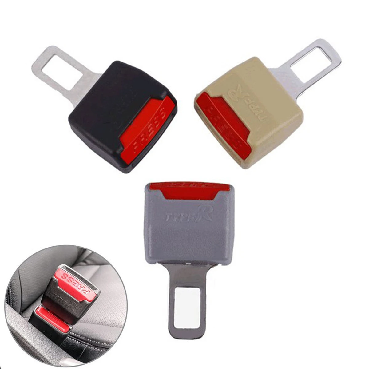 

1Pcs Car Seat Safety Belt Lock Buckle Clip Extender Stainless Steel Extension Converter Stopper Plug Auto Seatbelt Accessories