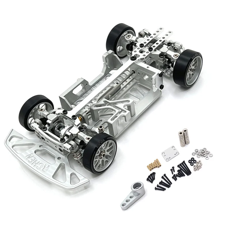

All Metal Wheelbase Adjustable Chassis Frame KIT for Wltoys KYOSHO MINI-Q9 284131 K969 K989 1/28 RC Car Parts,Silver