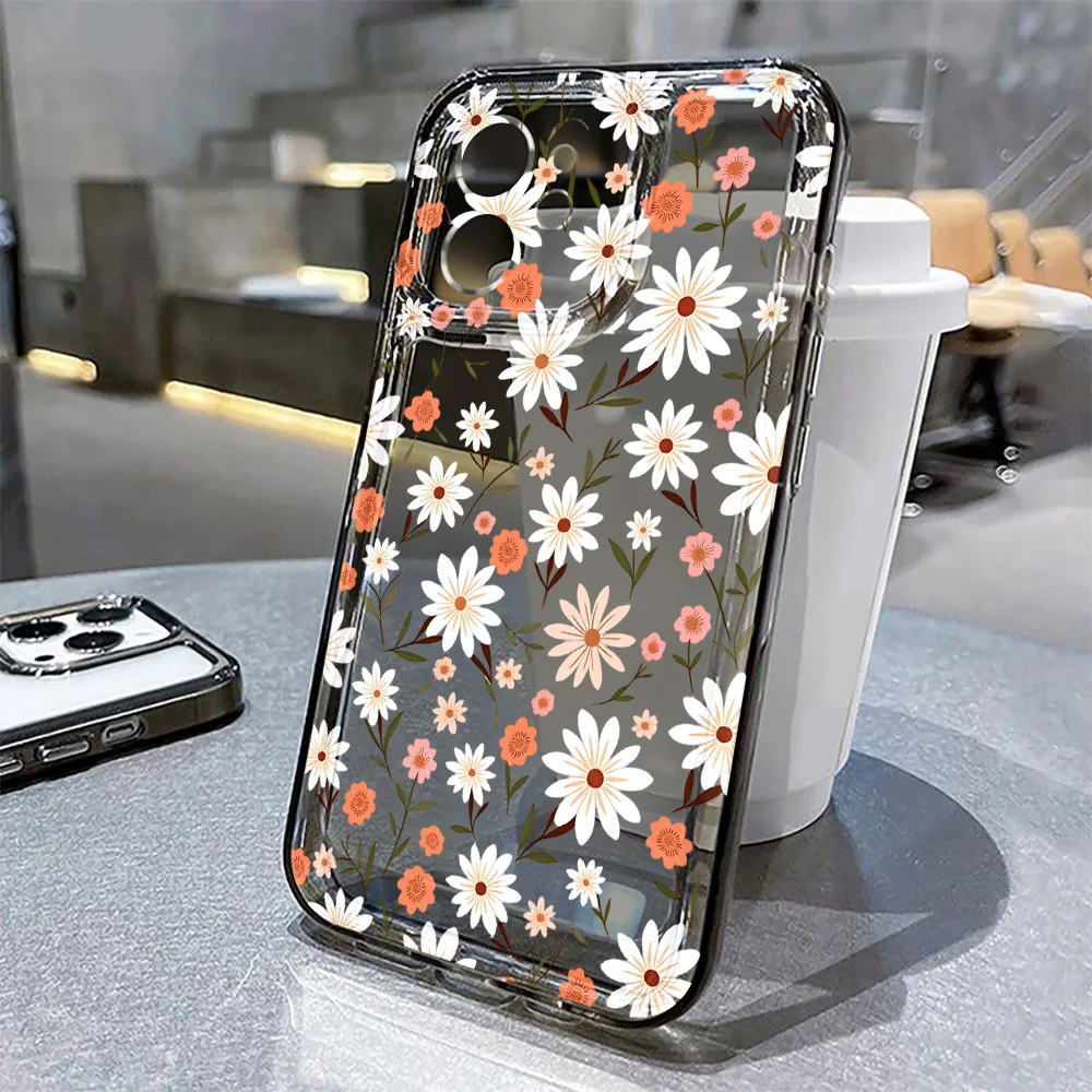 Фото Красочный чехол с цветочным узором для iPhone 17 Pro Max, iPhone 16, 15, 14, 13, 12, 11 Pro Max, 16e, 7, 8 Plus, SE, Air, XR, XS – Мягкий чехол из ТПУ №5