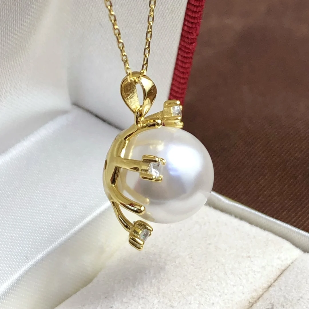 Женская подвеска из серебра 925 пробы с натуральным пресноводным белым жемчугом