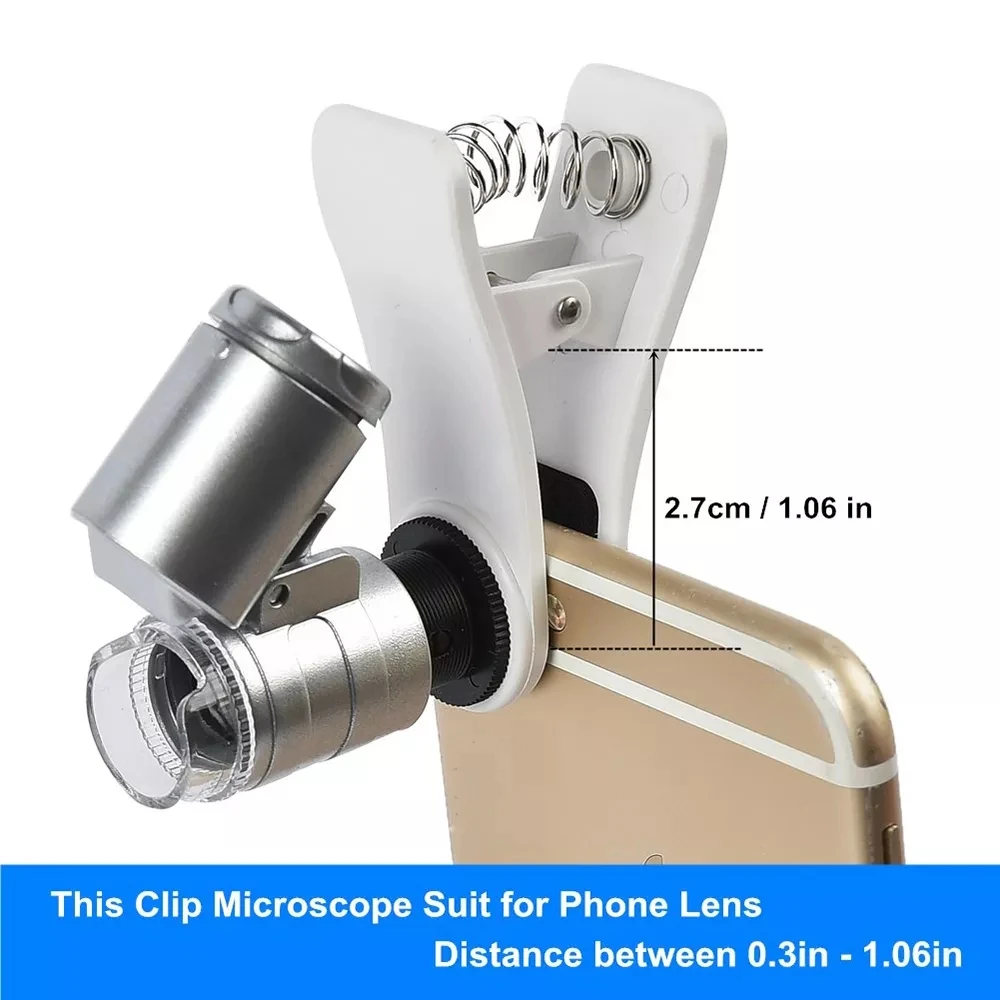

mobile phone magnifying glass Jewelry and Jade Lens Multifunction Mini 60xMicroscope Focus is adjustable Universal phone lens