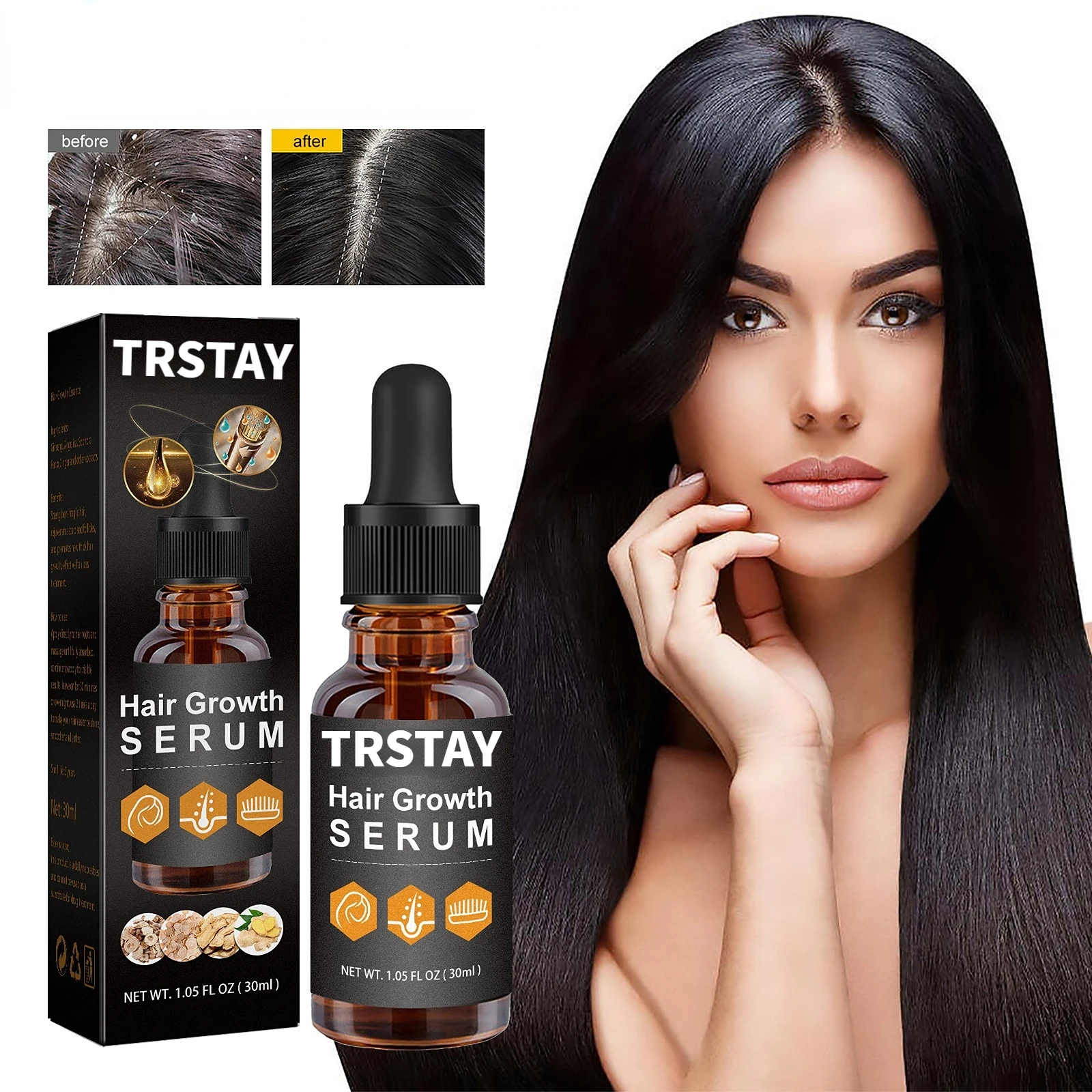 Anti Alopecia Fast Hair Growth Oil Essential Oils Essence Anti Loss Bald Treatment Scalp Massage Serum Hair Thickening