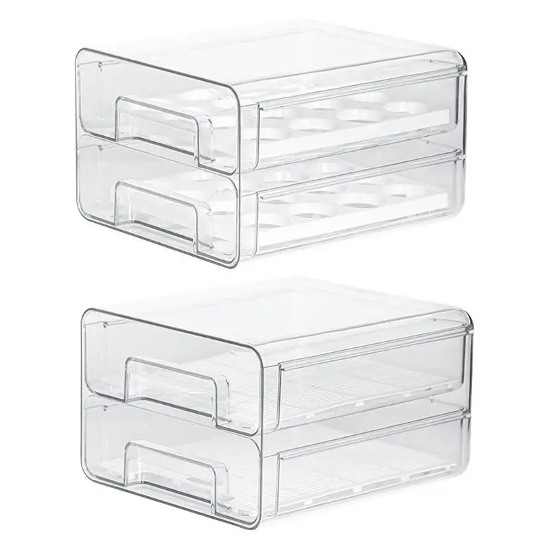 

Refrigerator Organizer Bins Transparent Food Storage Fridge Container Slide Fridge Box Eggs Food Fruit Vegetable Storage Tray