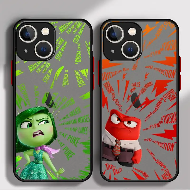 Чехол для телефона Disney Inside Out Animation Apple iPhone 15 16 14 pro max 8 11 12pro xs x 13 mini Los Como matte frosted fundas