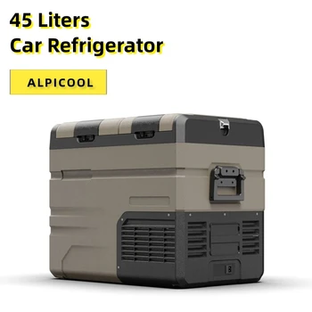 New Alpicool 45L Travel Outdoor Car Refrigerator Home Use Icebox Protable Freezer Cooler Fridge Compressor Quick Refrigeration