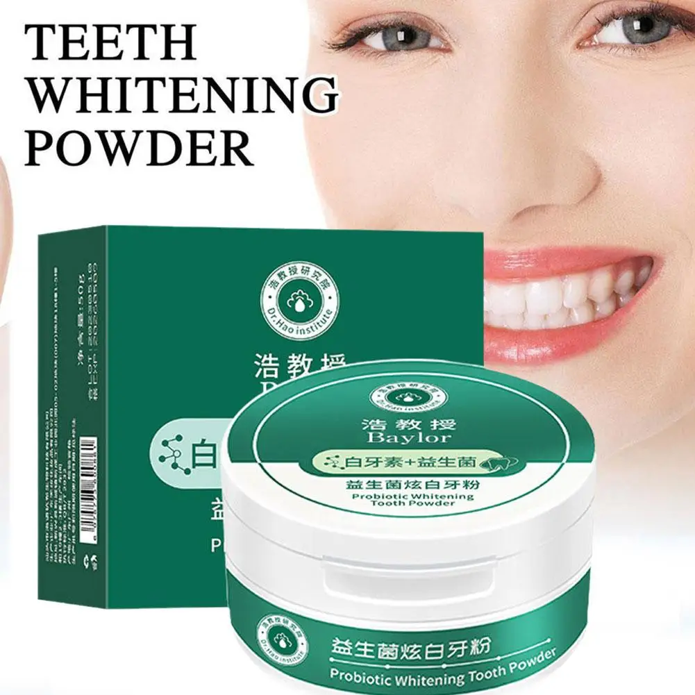 

Probiotic Whitening Teeth Powder Remove Tooth Stains Fresh Toothpaste Breath Yellow White Breath Calculus Bad Bright Remove N9B3