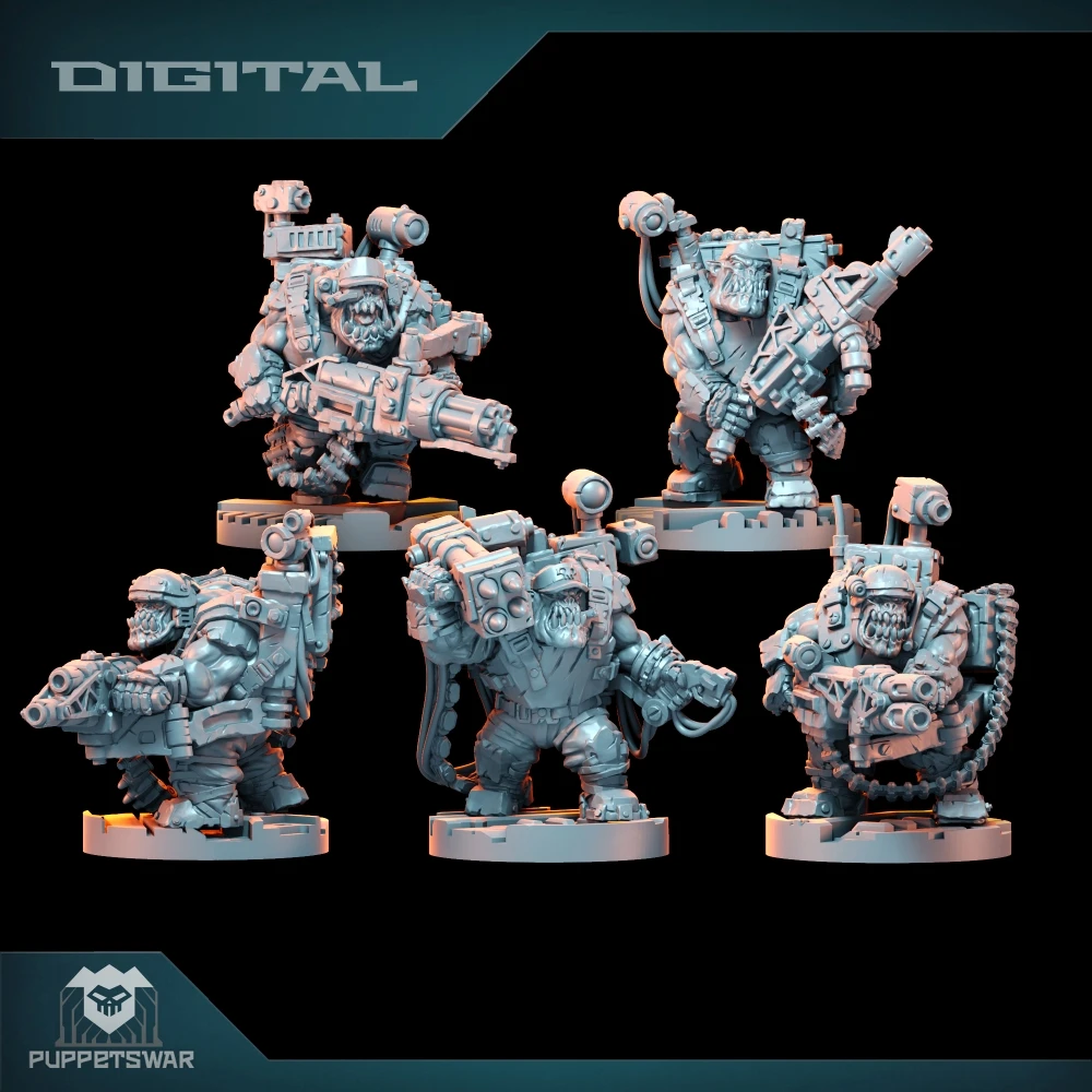 Orc Ultimate Badasses Squad фигурка зеленой кожи Walker плазменный пистолет-робот модель из