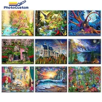 photocustom coloring by number river kits home decoration pictures painting by number scenery handpainted art gift