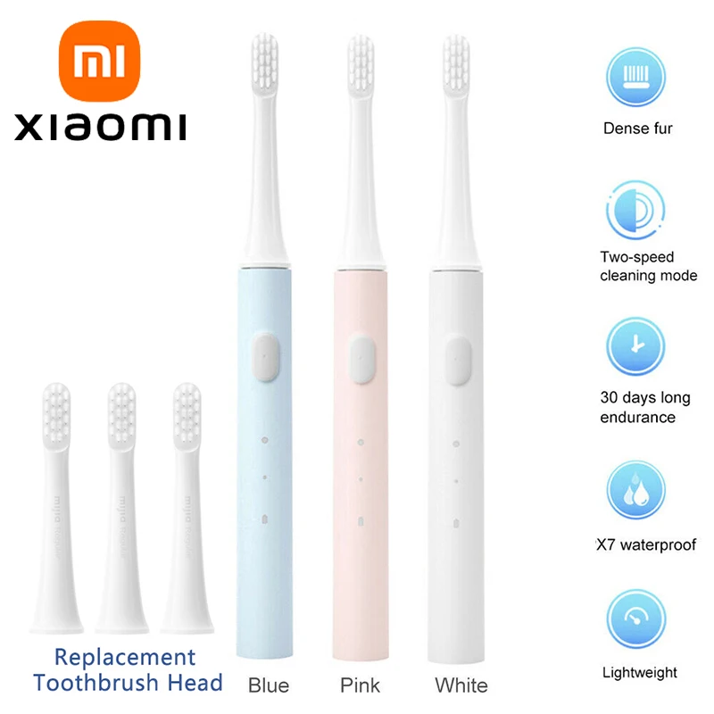 Xiaomi Mijia T100 Sonic Electric Toothbrush Mi Smart Tooth Brush Colorful USB Rechargeable IPX7 Waterproof For Toothbrushes head