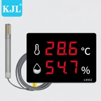 factory direct led digital large screen wall mounted greenhouse planting special thermometer and hygrometer with probe