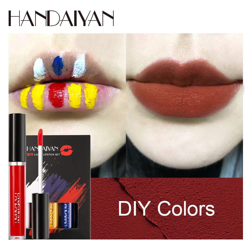 Colors Lip Gloss Set Gift Box Velvet Matte Moisturizing Liquid Lipstick Long Lasting Lips Makeup Lip Glaze Kit