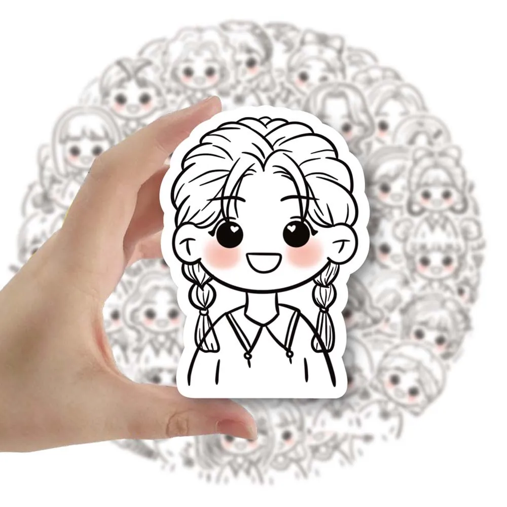 

10/60pcs Cartoon Hairstyle Girls Stickers Pack Graffiti Decals Scrapbooking Luggage Laptop Notebook Pencil Case Sticker for Kids
