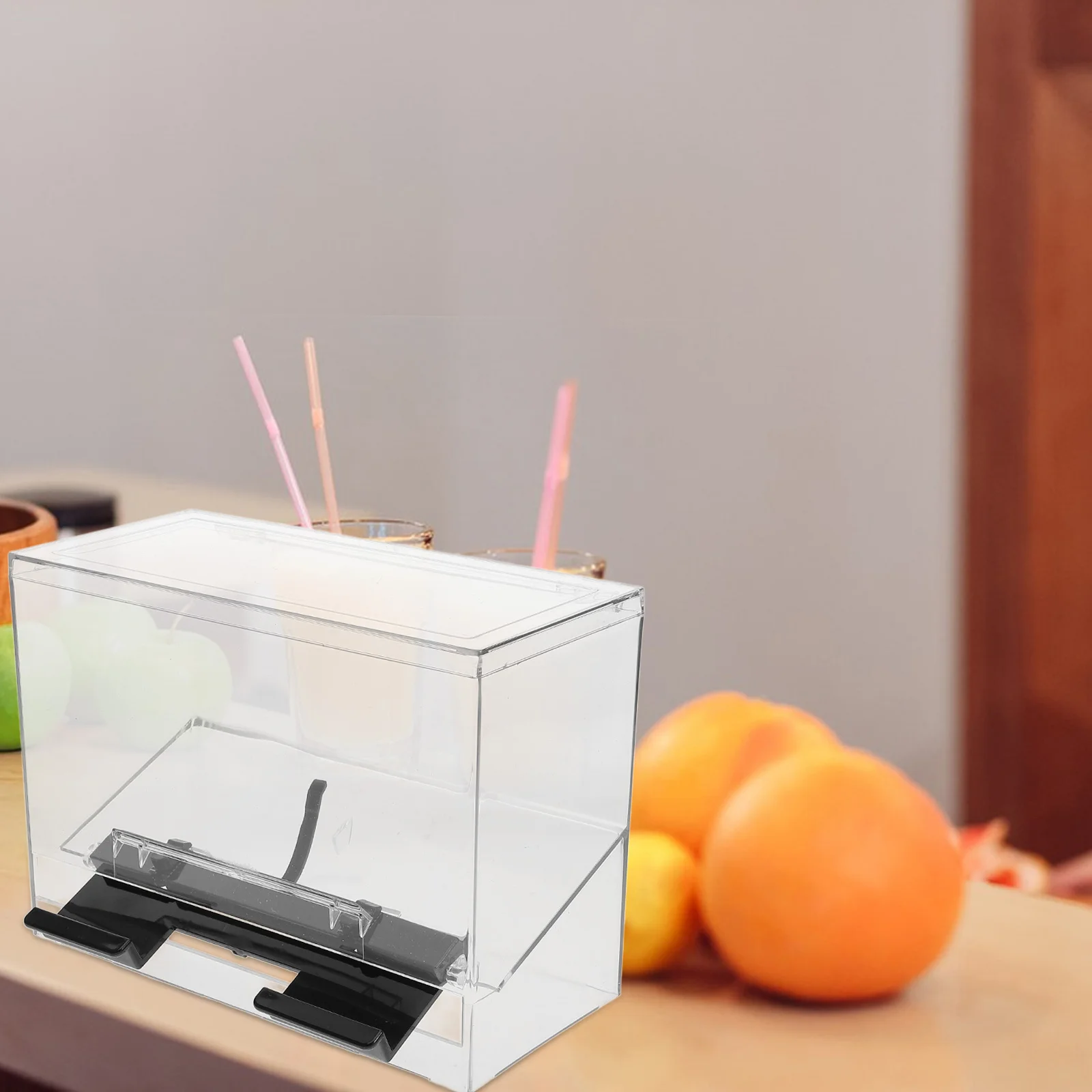 Соломенная коробка самообслуживания акриловый контейнер-диспенсер для стойки