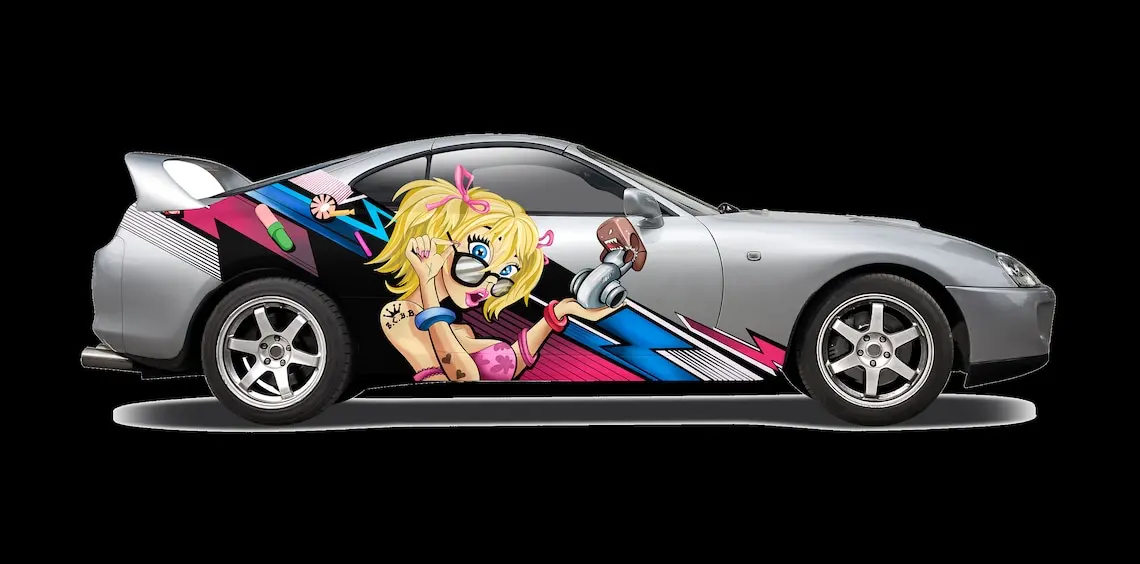 

Anime Car Livery Decal Sticker Color Printing Packaging Side Vehicle Wrapping Anime Japan GM Sexy Girls Car Drawing Decoration