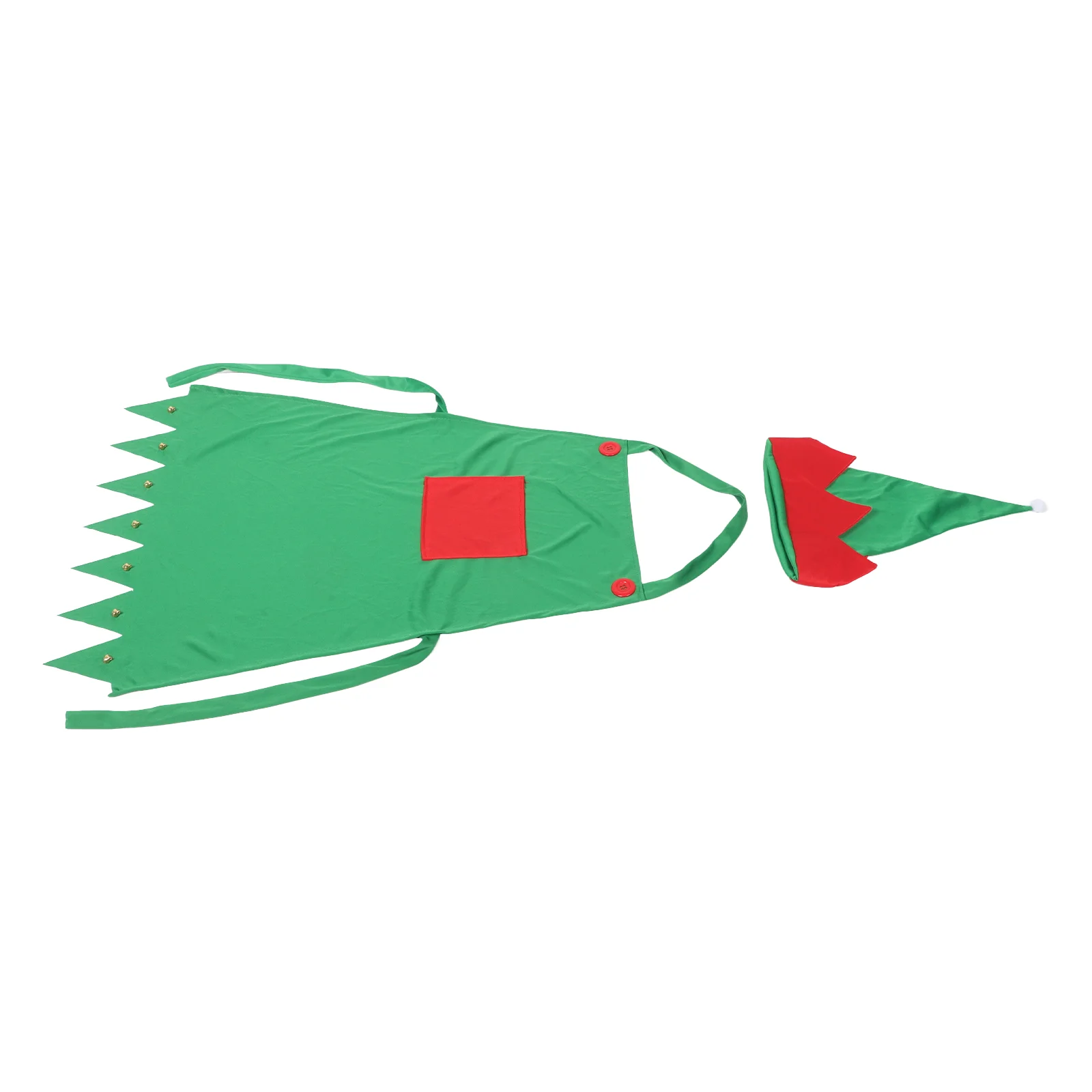 2 шт. комплект рождественского фартука и шляпы аксессуаров для костюма красный
