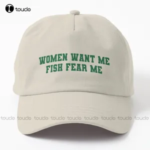 Image for Women Want Me Fish Fear Me Meme Dad Hat Party Hats 