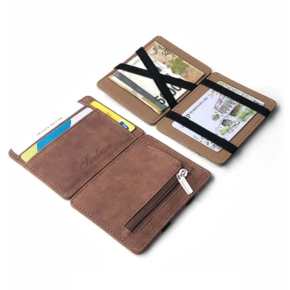

Multi Slot Card Case Coin Pocket Coin Purse Zipper Bag Slim Wallet Men Card Holder Magic Money Clip ID Card Holder
