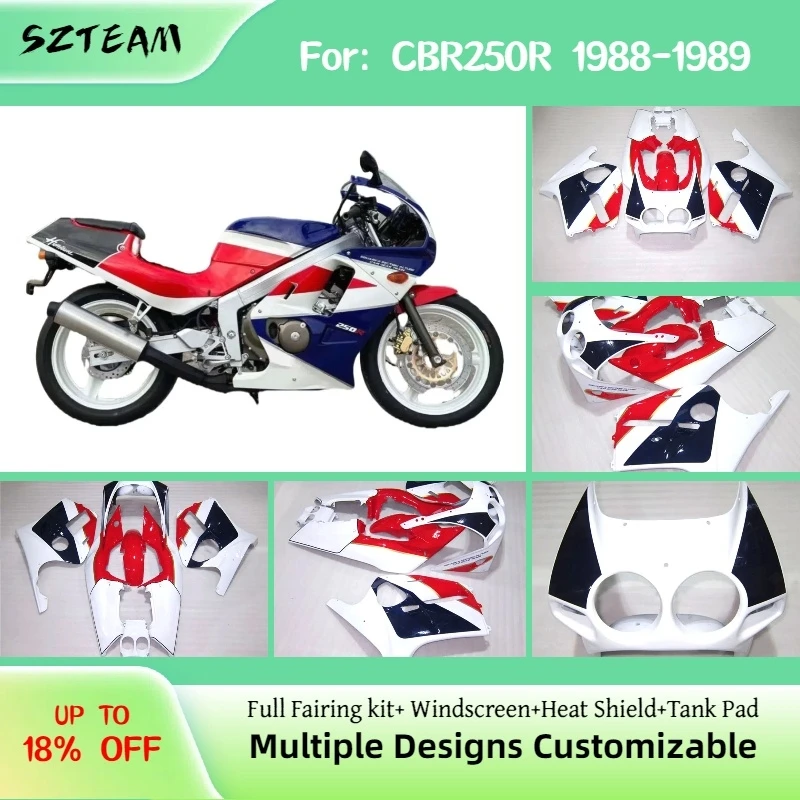 Фото Комплект обтекателей для мотоцикла Honda CBR250R NC19 1988-1989, панели кузова CBR 250R 88-89, профессиональный комплект №1