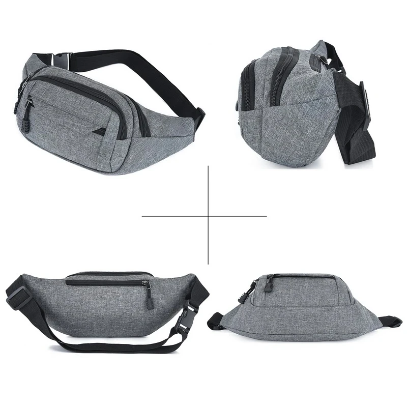 Men Waist Bag Pack Men's Wallet Purse Casual Large Phone Bag Women Canvas Travel Motorcycle Pouch Men Bags Shoulder Crossbody