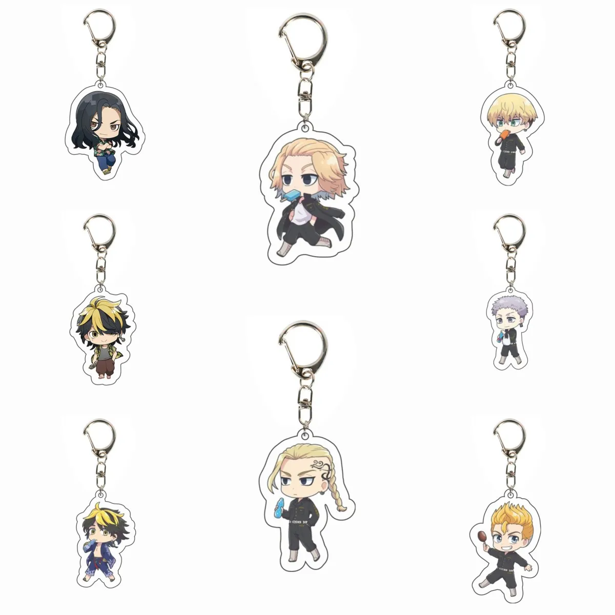 

Anime Tokyo Revengers Acrylic Keychains Lovely Tokyo Avengers Q Version Manjiro Key Chain Ring Car Keyring Accessories Gifts Men