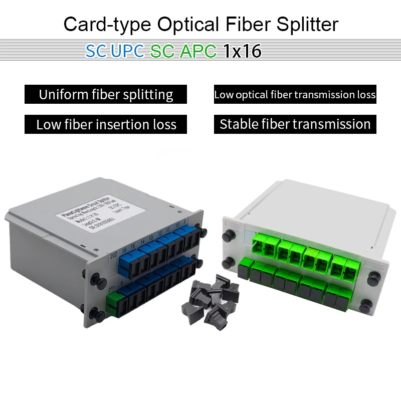 

SC UPC 1X16 Fiber Optic Splitter Box FTTH Insert sheet Type Fiber Optical Coupler Splitter 1:16 PLC Cassette Splitter SC APC