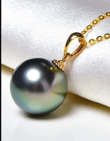 charming 12mm natural south sea tahitian genuine black round pearl pendant free shipping for women men jewelry pendant 018