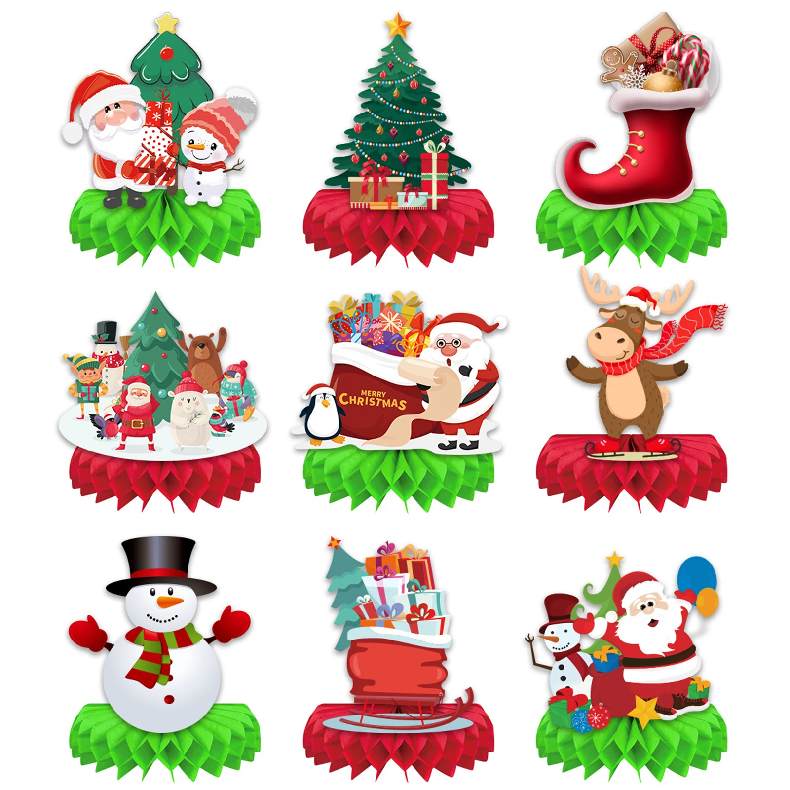 9pcs Beautiful Honeycomb Centerpiece Lightweight Living Room Paper Christmas Party For Tables Multifunctional Reusable Kids