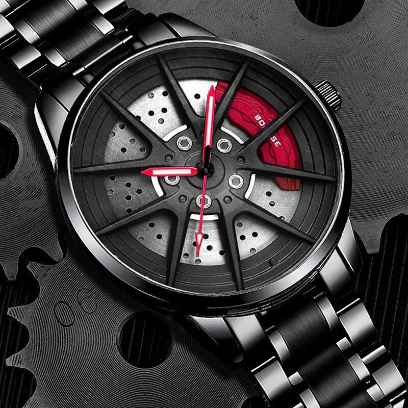 Модные Мужские Кварцевые Наручные Часы Водостойкие И Светящиеся Из Нержавеющей