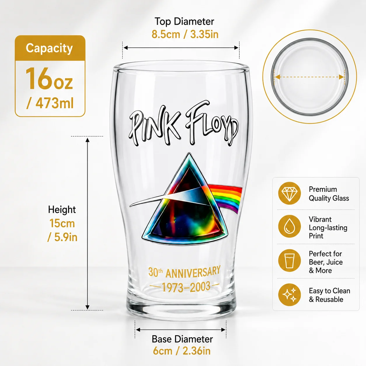Фото Пивная кружка Pink Floyd The Dark Side of the Moon с принтом рок-группы, креативная кружка для пива, стакан для домашнего бара, для любителей музыки №4