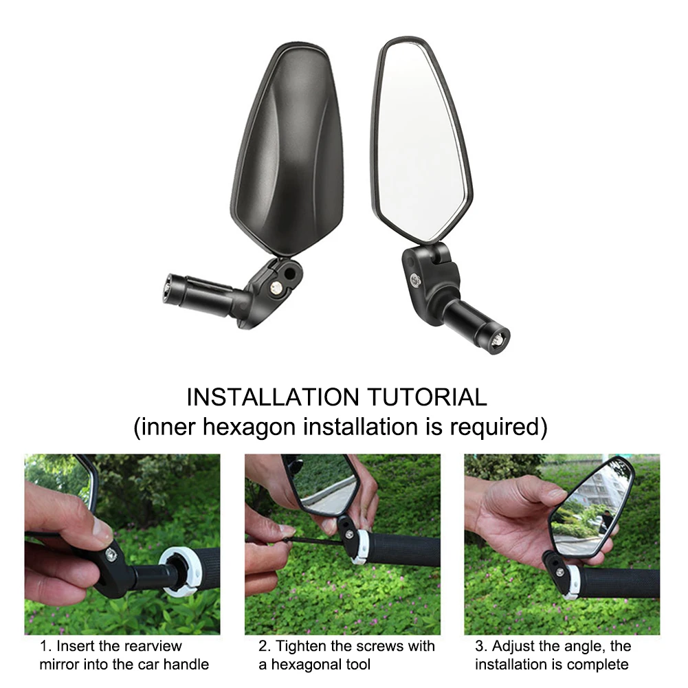

Adjustable Accessories With Wrench Bar End Rear View 360 Degree Rotatable Aluminum Alloy Universal Bike Mirrors Outdoor Sports