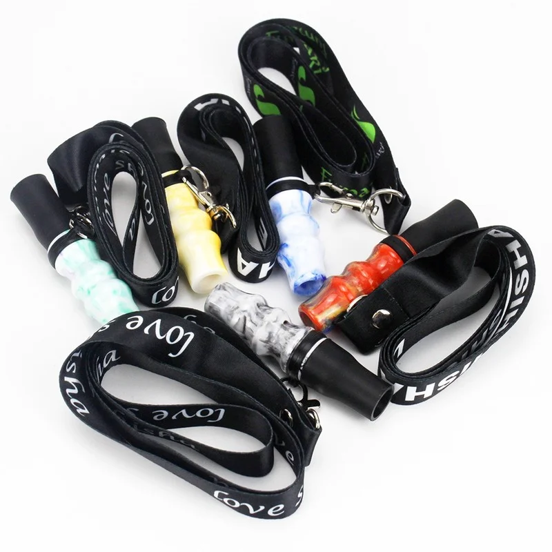 

Reusable Shisha Mouthpiece Silicon Resin Hookah Mouth Chicha Narguile Water Pipe Mouthpieces With Hang Rope Belt