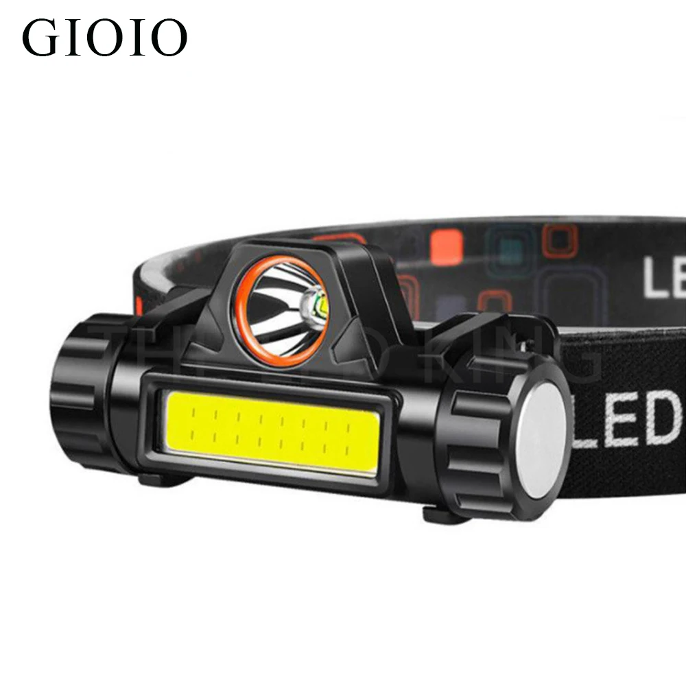 LED Headlamp with Built-in Battery Head light Flashlight IPX4 Waterproof USB Rechargeable Head Lamp Torch for Working Camping