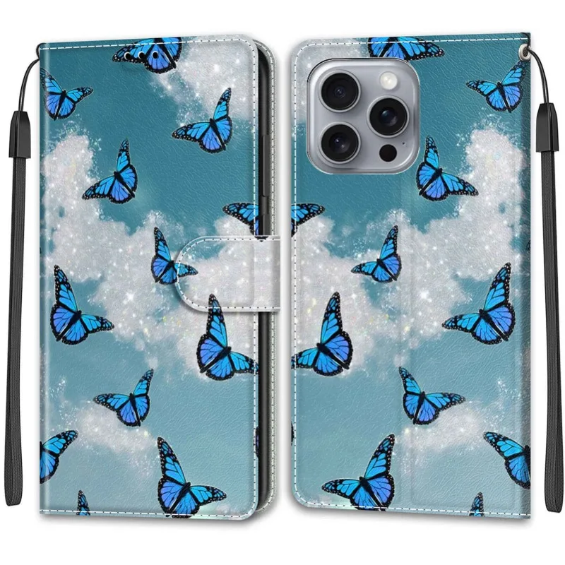 Фото Кожаный чехол-кошелек для телефона для iPhone 16 Pro Max 15 14 Plus 13 12 Pro 16Plus 15Pro, магнитный откидной чехол-подставка, окрашенные чехлы с книгой №2