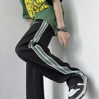 2022 summer casual pants men streetwear striped straight trousers fashion mens clothing