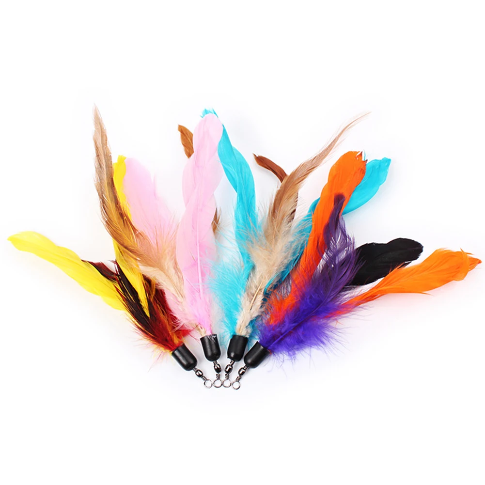 

Kitten Teasing Home Soft Replacement Head Funny Pet Easy Clean DIY Feather Cat Toy