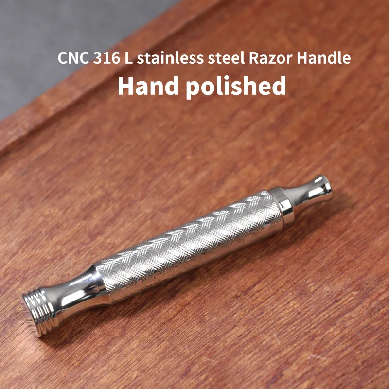CNC 316 L Stainless Steel Double Edge Safety Razor Handle Men's Manual Shaving Accessories